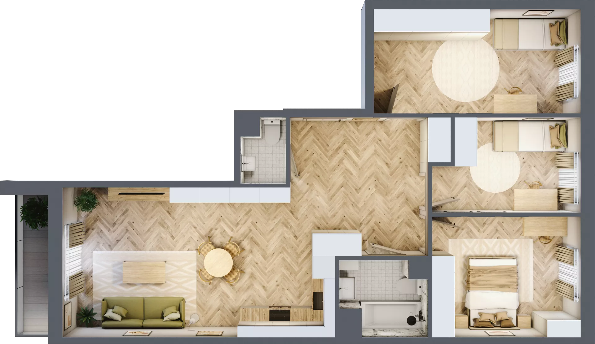 4 pokoje, mieszkanie 83,42 m², piętro 2, oferta nr A8, Aleja Mickiewicza, Osielsko, ul. Aleja Mickiewicza 1