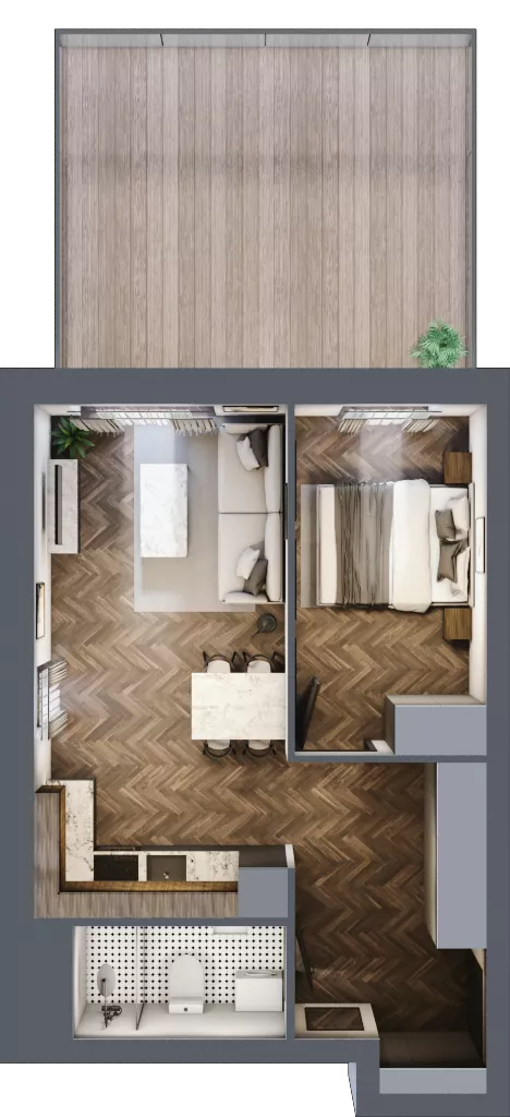 2 pokoje, mieszkanie 40,98 m², piętro 1, oferta nr 3, M|City, Bydgoszcz, Bydgoszcz Wschód, ul. Startowa 9