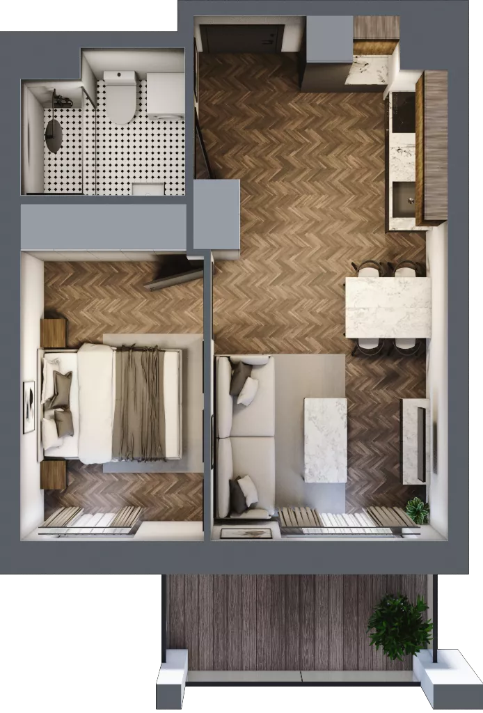 2 pokoje, mieszkanie 32,92 m², piętro 2, oferta nr 24, M|City, Bydgoszcz, Bydgoszcz Wschód, ul. Startowa 9