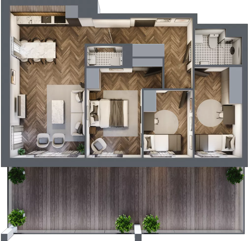 4 pokoje, mieszkanie 69,88 m², piętro 1, oferta nr 2, M|City, Bydgoszcz, Bydgoszcz Wschód, ul. Startowa 9