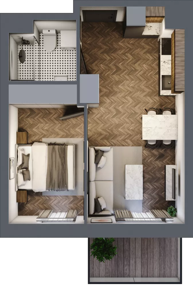 2 pokoje, mieszkanie 34,25 m², piętro 7, oferta nr 83, M|City, Bydgoszcz, Bydgoszcz Wschód, ul. Startowa 9