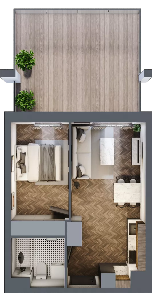 2 pokoje, mieszkanie 33,80 m², piętro 1, oferta nr 8, M|City, Bydgoszcz, Bydgoszcz Wschód, ul. Startowa 9
