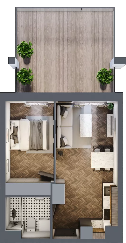 2 pokoje, mieszkanie 33,84 m², piętro 1, oferta nr 7, M|City, Bydgoszcz, Bydgoszcz Wschód, ul. Startowa 9