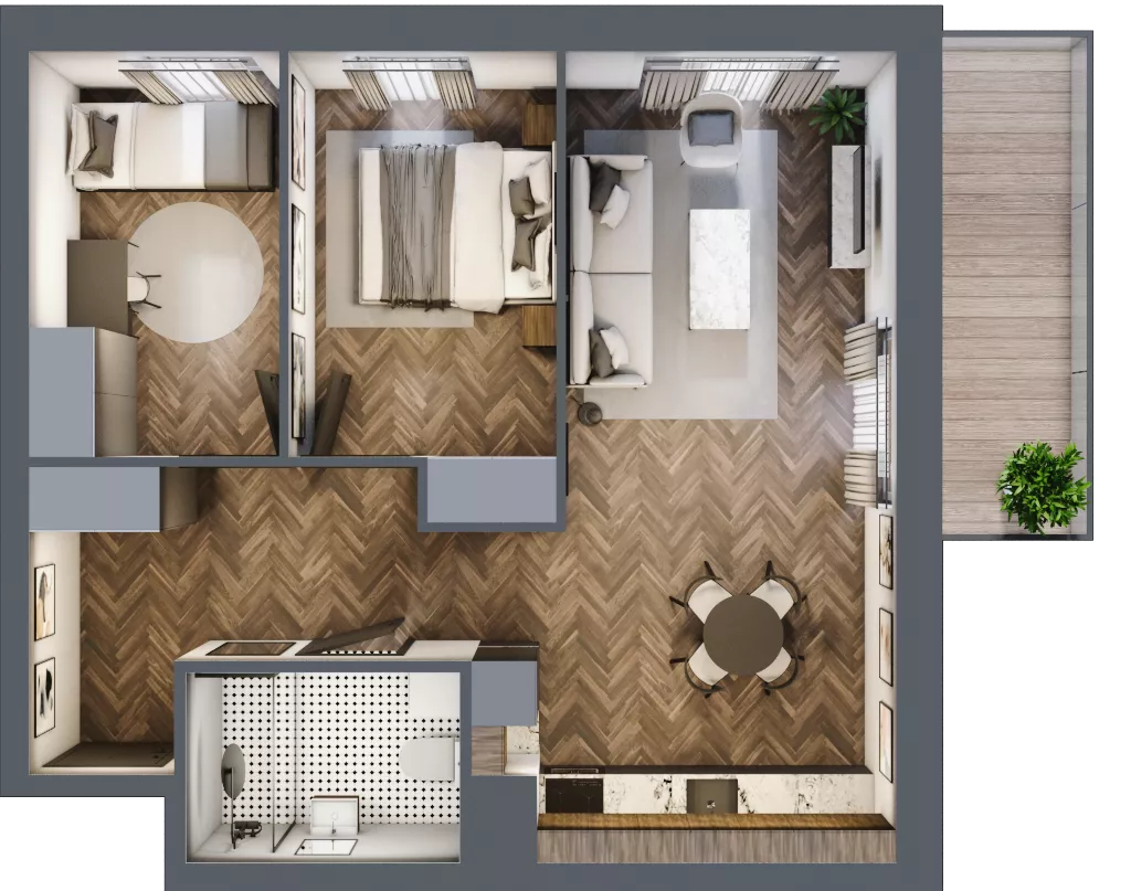 3 pokoje, mieszkanie 57,06 m², piętro 7, oferta nr 81, M|City, Bydgoszcz, Bydgoszcz Wschód, ul. Startowa 9