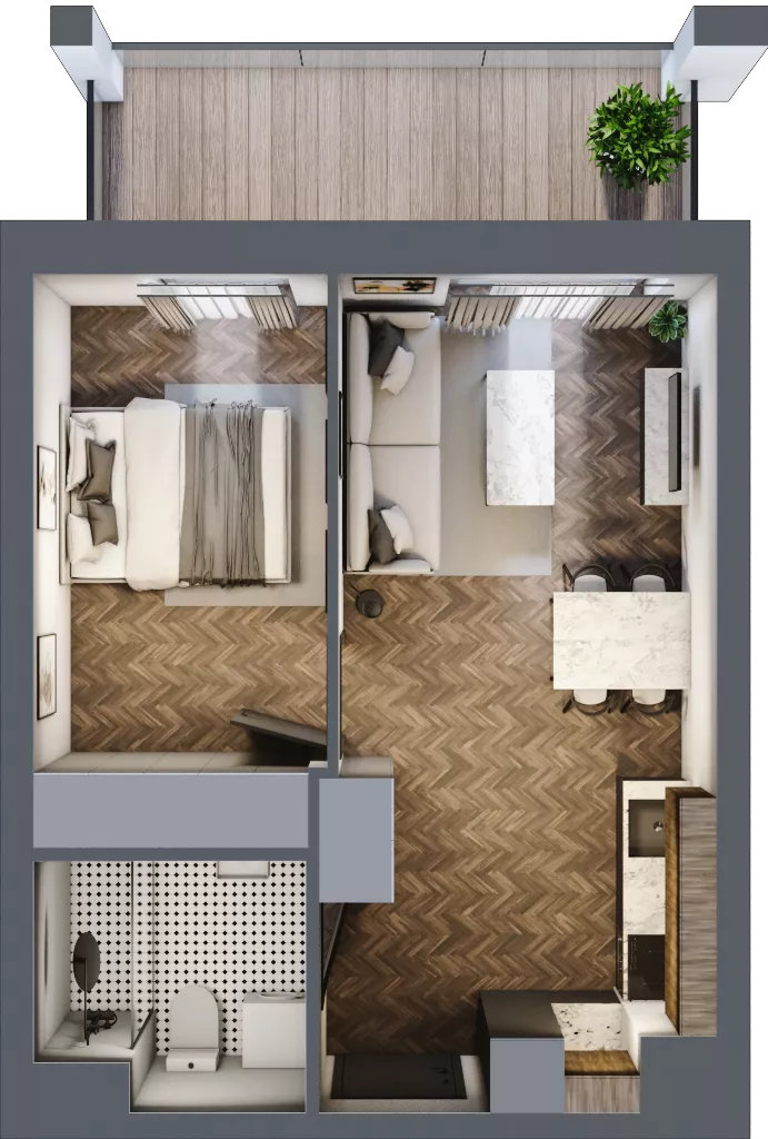 2 pokoje, mieszkanie 33,84 m², piętro 2, oferta nr 20, M|City, Bydgoszcz, Bydgoszcz Wschód, ul. Startowa 9