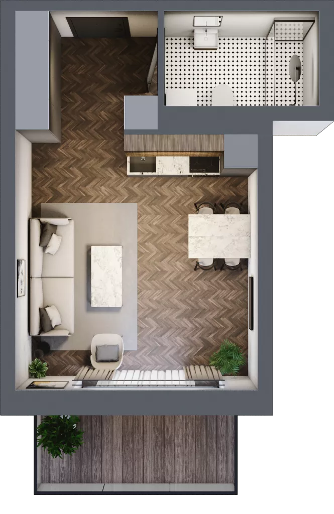 1 pokój, mieszkanie 28,40 m², piętro 1, oferta nr 1, M|City, Bydgoszcz, Bydgoszcz Wschód, ul. Startowa 9