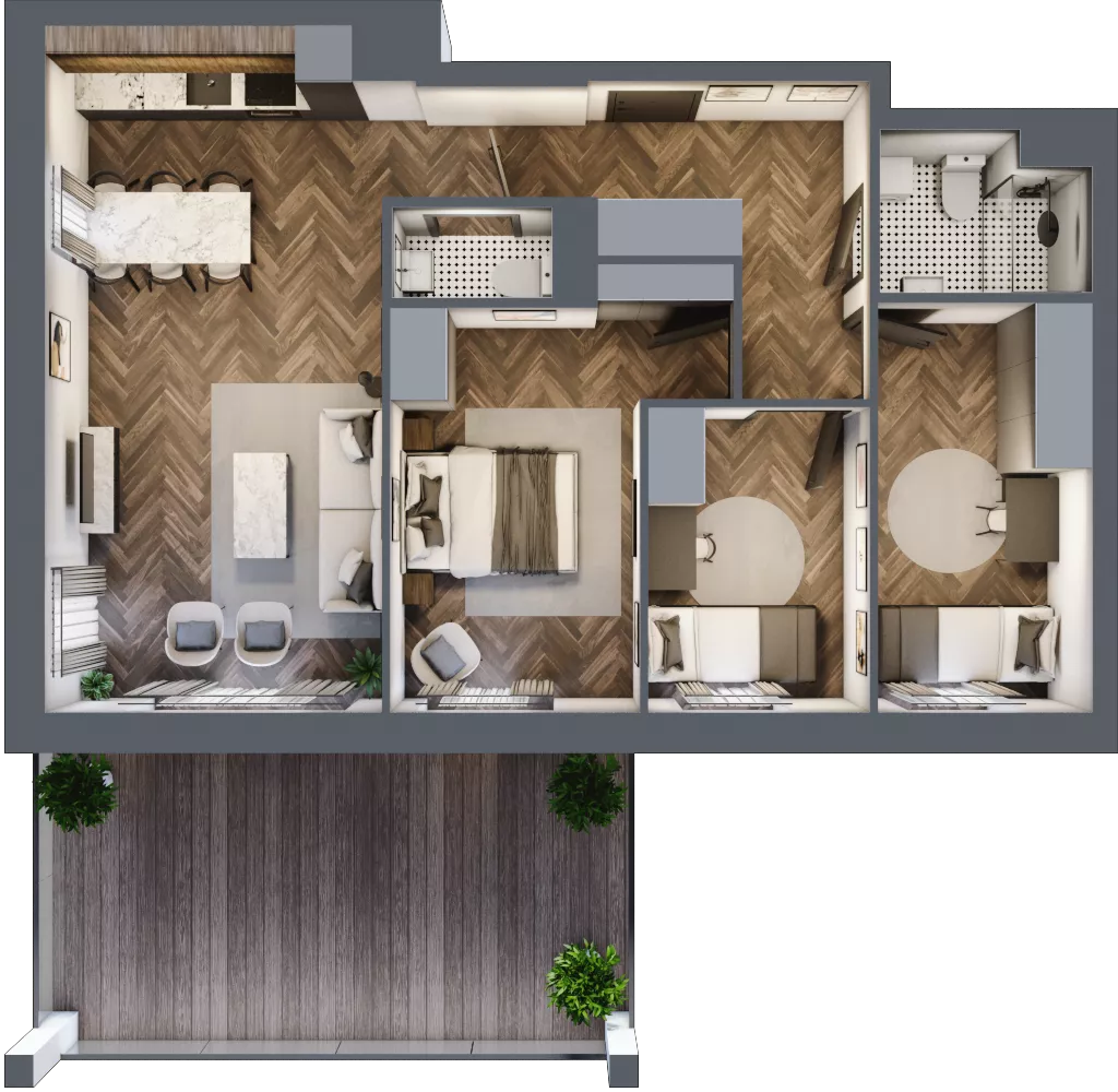 4 pokoje, mieszkanie 69,88 m², piętro 2, oferta nr 15, M|City, Bydgoszcz, Bydgoszcz Wschód, ul. Startowa 9