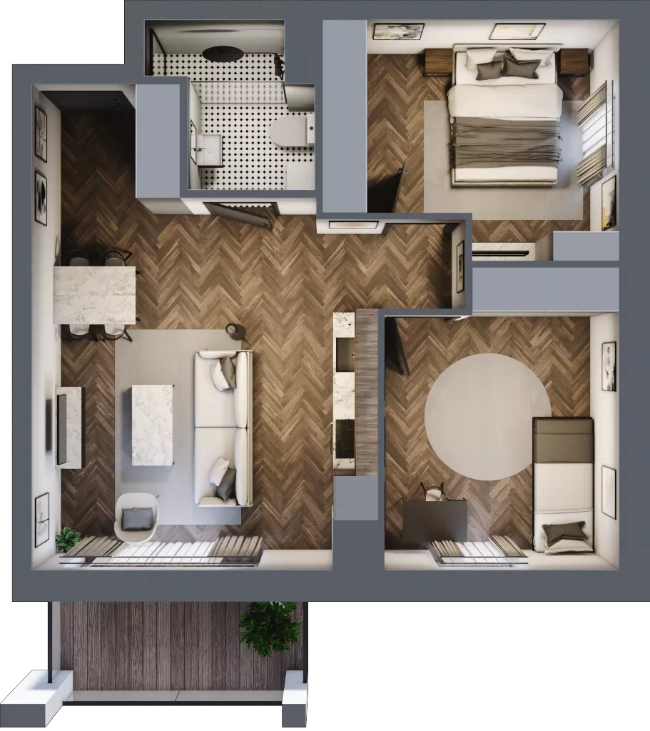 3 pokoje, mieszkanie 55,55 m², piętro 1, oferta nr 10, M|City, Bydgoszcz, Bydgoszcz Wschód, ul. Startowa 9