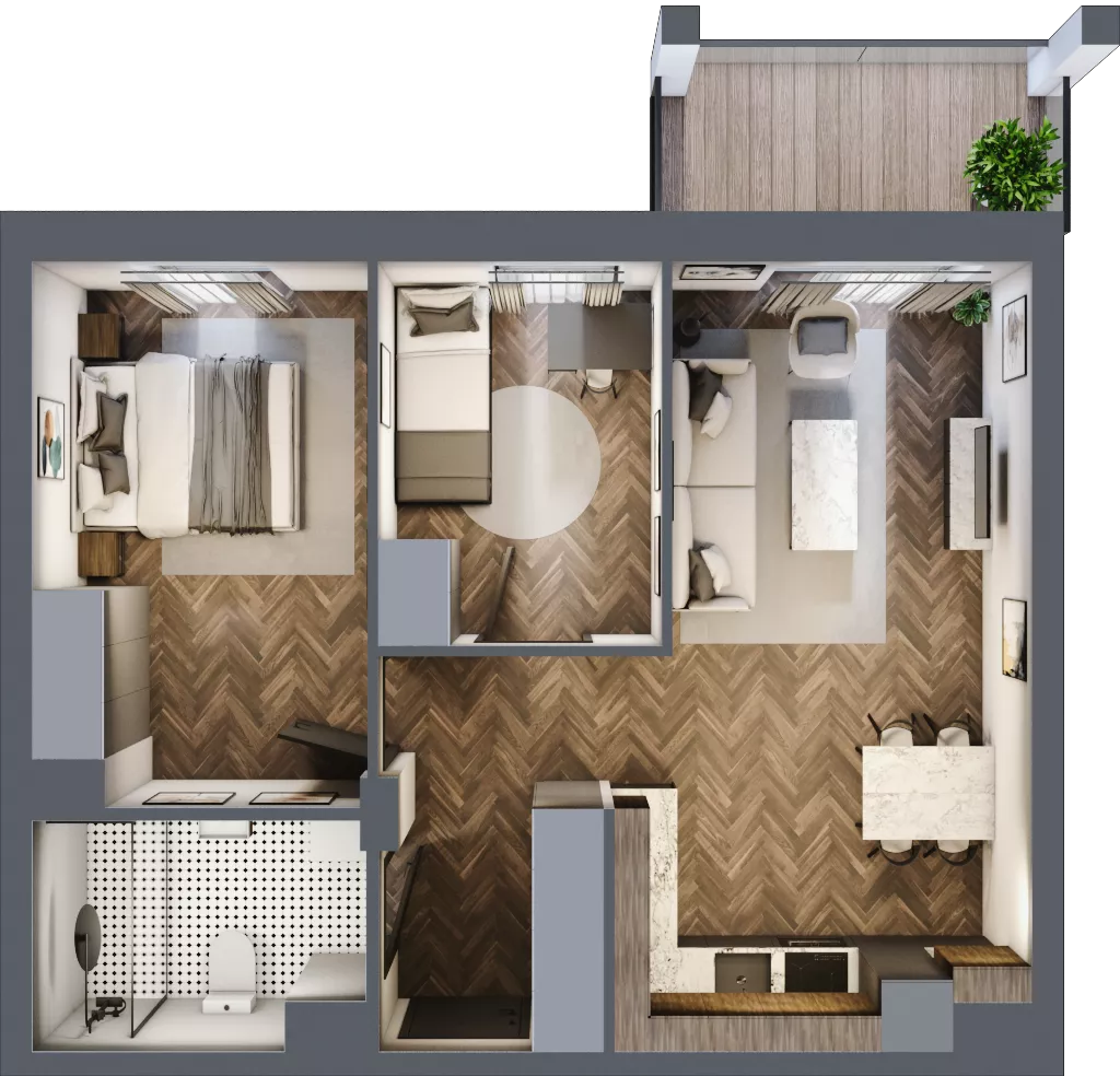 3 pokoje, mieszkanie 54,27 m², piętro 5, oferta nr 58, M|City, Bydgoszcz, Bydgoszcz Wschód, ul. Startowa 9