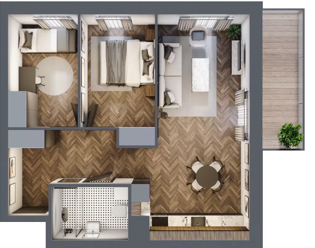 3 pokoje, mieszkanie 57,04 m², piętro 3, oferta nr 35, M|City, Bydgoszcz, Bydgoszcz Wschód, ul. Startowa 9