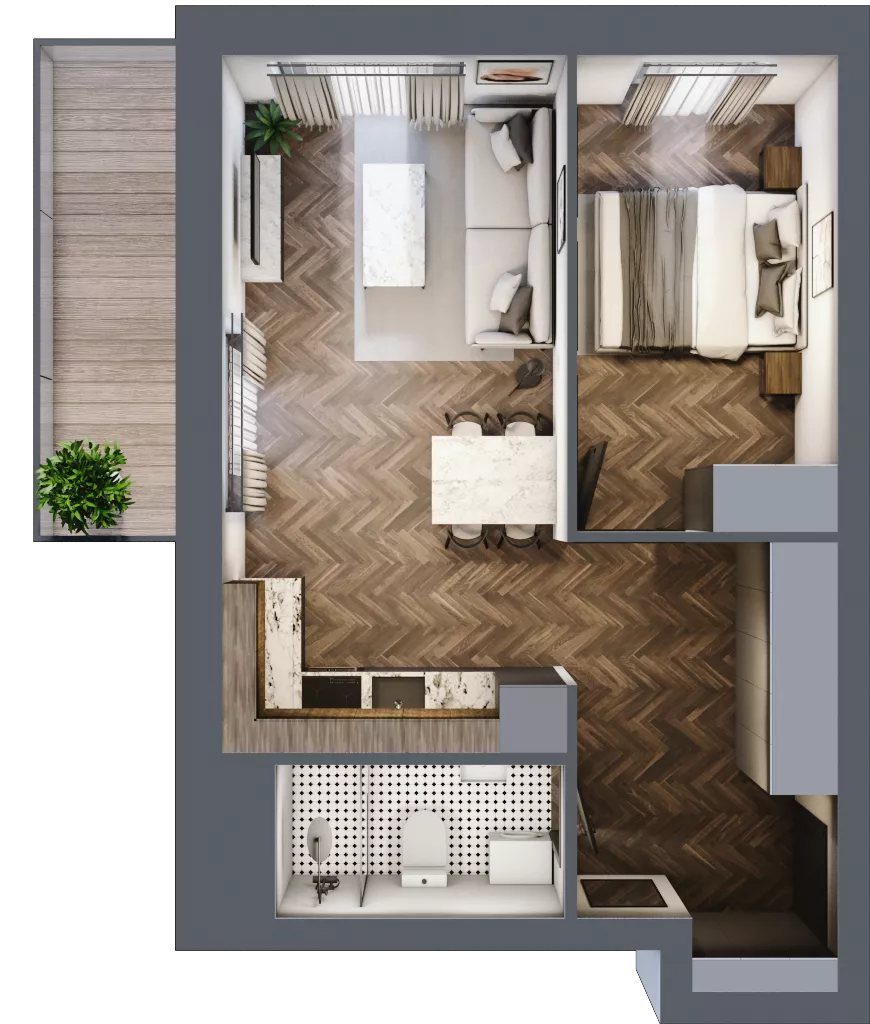 2 pokoje, mieszkanie 42,13 m², piętro 6, oferta nr 68, M|City, Bydgoszcz, Bydgoszcz Wschód, ul. Startowa 9