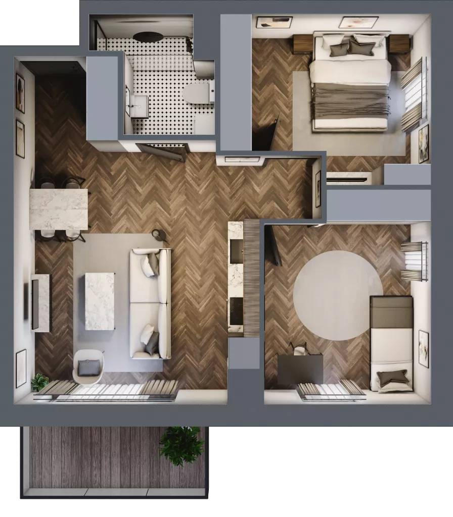 3 pokoje, mieszkanie 57,10 m², piętro 7, oferta nr 82, M|City, Bydgoszcz, Bydgoszcz Wschód, ul. Startowa 9
