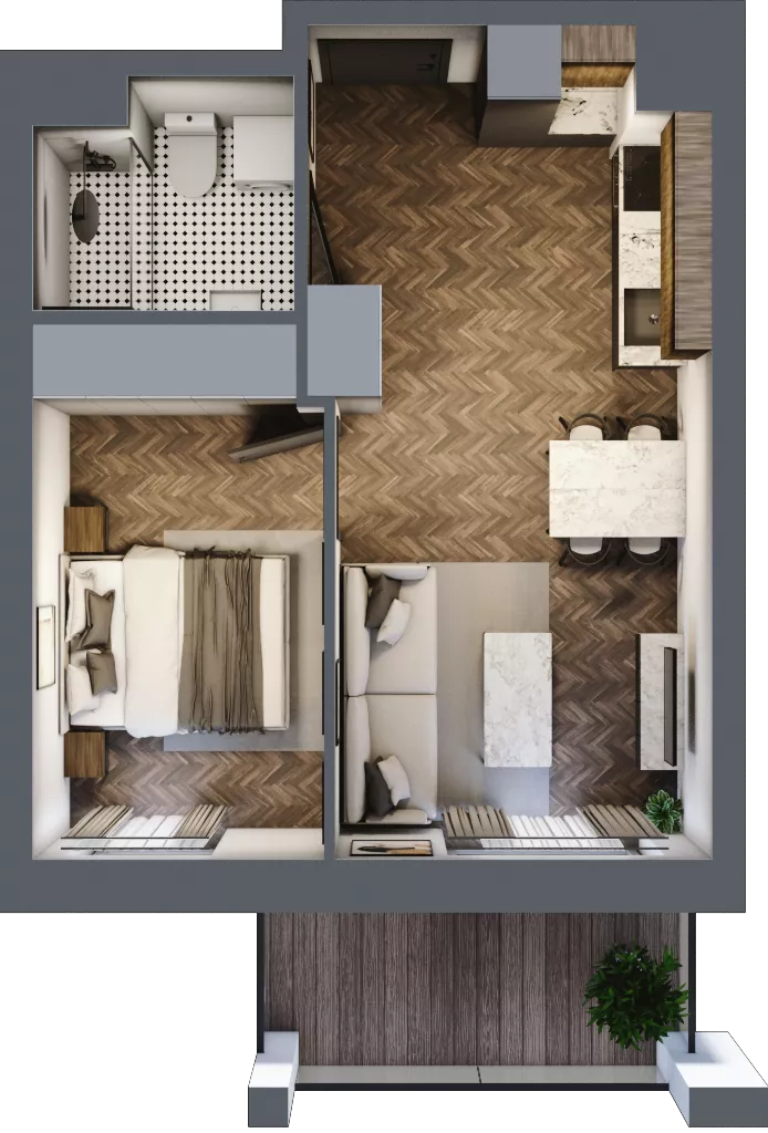 2 pokoje, mieszkanie 34,25 m², piętro 6, oferta nr 76, M|City, Bydgoszcz, Bydgoszcz Wschód, ul. Startowa 9
