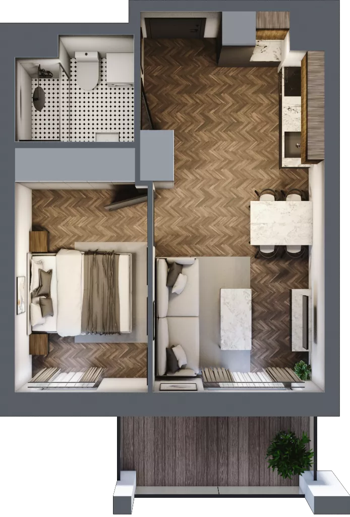 2 pokoje, mieszkanie 32,92 m², piętro 1, oferta nr 11, M|City, Bydgoszcz, Bydgoszcz Wschód, ul. Startowa 9