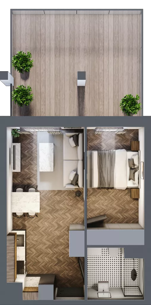 2 pokoje, mieszkanie 32,96 m², piętro 1, oferta nr 5, M|City, Bydgoszcz, Bydgoszcz Wschód, ul. Startowa 9