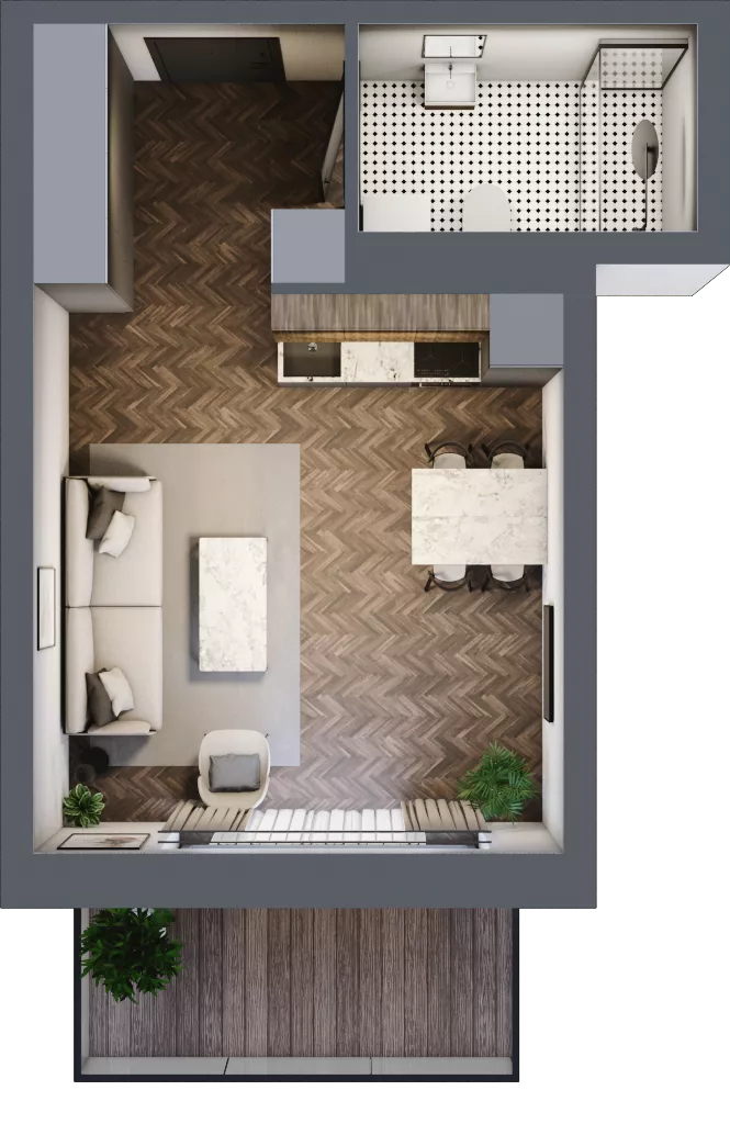 1 pokój, mieszkanie 29,75 m², piętro 3, oferta nr 27, M|City, Bydgoszcz, Bydgoszcz Wschód, ul. Startowa 9