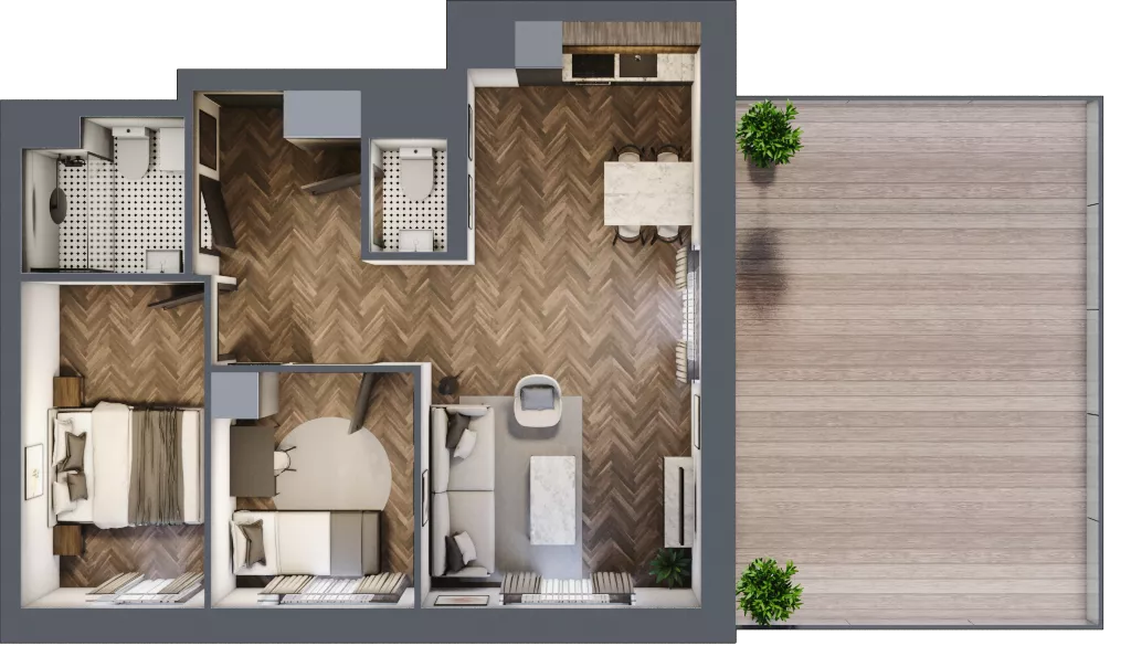 3 pokoje, mieszkanie 56,79 m², piętro 8, oferta nr 87, M|City, Bydgoszcz, Bydgoszcz Wschód, ul. Startowa 9