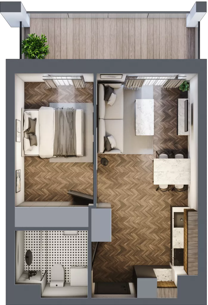 2 pokoje, mieszkanie 35,09 m², piętro 5, oferta nr 60, M|City, Bydgoszcz, Bydgoszcz Wschód, ul. Startowa 9