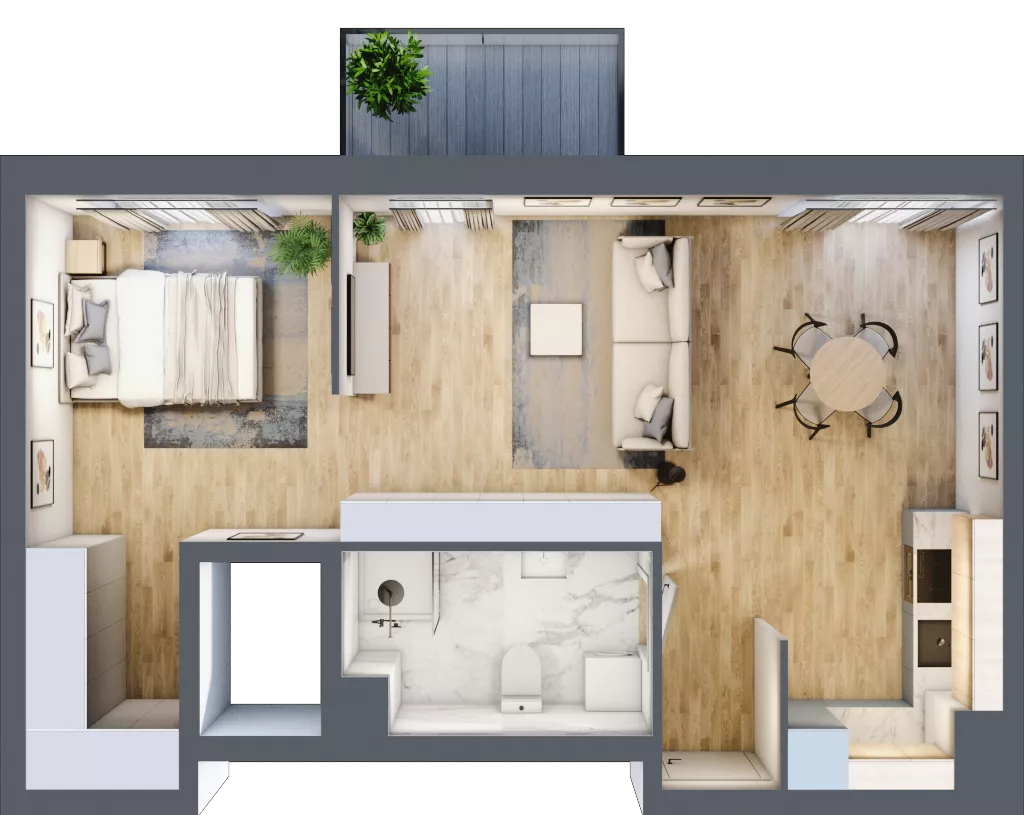 1 pokój, mieszkanie 50,35 m², piętro 8, oferta nr 08.C.61, Nowa Pabianicka, Wrocław, Krzyki-Partynice, Krzyki, ul. Pabianicka 25