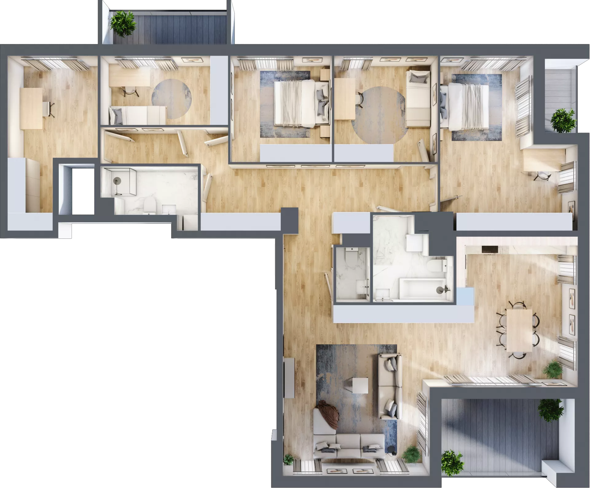 6 pokoi, mieszkanie 163,64 m², piętro 10, oferta nr 10.C.75, Nowa Pabianicka, Wrocław, Krzyki-Partynice, Krzyki, ul. Pabianicka 25