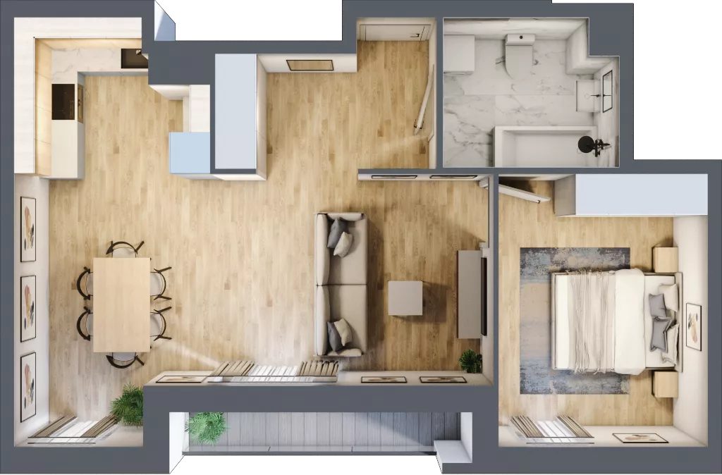 2 pokoje, mieszkanie 53,11 m², piętro 10, oferta nr 10.D.56, Nowa Pabianicka, Wrocław, Krzyki-Partynice, Krzyki, ul. Pabianicka 25
