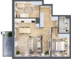 3 pokoje, mieszkanie 68,23 m², piętro 2, oferta nr A.05, Hi Mokotów, Warszawa, Ursynów, Wyczółki, ul. Bokserska 63