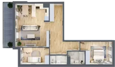 3 pokoje, mieszkanie 78,42 m², piętro 1, oferta nr A.22, Hi Mokotów, Warszawa, Ursynów, Wyczółki, ul. Bokserska 63