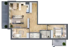 3 pokoje, mieszkanie 78,54 m², piętro 3, oferta nr A.30, Hi Mokotów, Warszawa, Ursynów, Wyczółki, ul. Bokserska 63