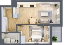 2 pokoje, mieszkanie 43,50 m², piętro 3, oferta nr A.31, Hi Mokotów, Warszawa, Ursynów, Wyczółki, ul. Bokserska 63