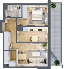 2 pokoje, mieszkanie 51,07 m², piętro 6, oferta nr B.59, Hi Mokotów, Warszawa, Ursynów, Wyczółki, ul. Bokserska 63