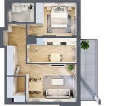 2 pokoje, mieszkanie 51,16 m², piętro 7, oferta nr B.63, Hi Mokotów, Warszawa, Ursynów, Wyczółki, ul. Bokserska 63
