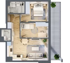 3 pokoje, mieszkanie 51,74 m², piętro 7, oferta nr B.95, Hi Mokotów, Warszawa, Ursynów, Wyczółki, ul. Bokserska 63
