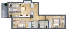 3 pokoje, mieszkanie 65,41 m², piętro 1, oferta nr B.08, Hi Mokotów, Warszawa, Ursynów, Wyczółki, ul. Bokserska 63