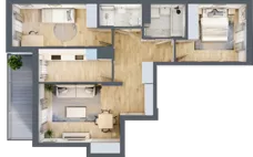 3 pokoje, mieszkanie 66,39 m², piętro 2, oferta nr B.41, Hi Mokotów, Warszawa, Ursynów, Wyczółki, ul. Bokserska 63