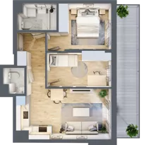 3 pokoje, mieszkanie 51,62 m², piętro 4, oferta nr B.83, Hi Mokotów, Warszawa, Ursynów, Wyczółki, ul. Bokserska 63