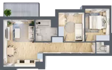 3 pokoje, mieszkanie 53,47 m², piętro 1, oferta nr B.105, Hi Mokotów, Warszawa, Ursynów, Wyczółki, ul. Bokserska 63