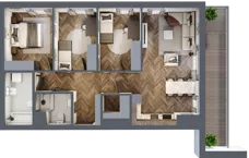 4 pokoje, apartament 81,73 m², piętro 6, oferta nr A.045, Modena II, Poznań, Jeżyce, ul. Jackowskiego/Kraszewskiego