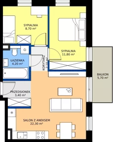 3 pokoje, mieszkanie 52,50 m², piętro 1, oferta nr D4, Domkove, Łódź, Widzew, ul. Mechaniczna 2/30