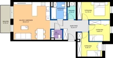 4 pokoje, mieszkanie 78,10 m², piętro 1, oferta nr D6, Domkove, Łódź, Widzew, ul. Mechaniczna 2/30