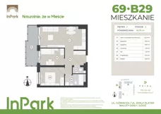 3 pokoje, mieszkanie 56,18 m², piętro 2, oferta nr 69, InPark, Łódź, Bałuty, ul. Emilii Plater / ul. Górnicza