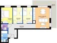 4 pokoje, mieszkanie 72,56 m², piętro 2, oferta nr 20, Osiedle Łososiowa, Łódź, Bałuty, Radogoszcz, ul. Łososiowa (Okoniowa)