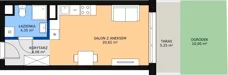 1 pokój, mieszkanie 27,61 m², piętro 3, oferta nr 37, Osiedle Łososiowa, Łódź, Bałuty, Radogoszcz, ul. Łososiowa (Okoniowa)