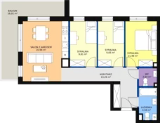 4 pokoje, mieszkanie 72,40 m², piętro 1, oferta nr 106, Osiedle Łososiowa, Łódź, Bałuty, Radogoszcz, ul. Łososiowa (Okoniowa)