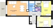 3 pokoje, mieszkanie 73,18 m², piętro 1, oferta nr 5, InPark, Łódź, Bałuty, ul. Emilii Plater / ul. Górnicza