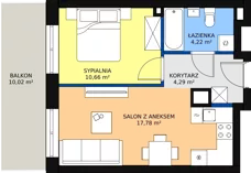 2 pokoje, mieszkanie 37,28 m², piętro 3, oferta nr 32, InPark, Łódź, Bałuty, ul. Emilii Plater / ul. Górnicza