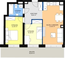 3 pokoje, mieszkanie 57,81 m², piętro 4, oferta nr 38, InPark, Łódź, Bałuty, ul. Emilii Plater / ul. Górnicza