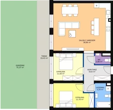 3 pokoje, mieszkanie 80,50 m², parter, oferta nr 44, InPark, Łódź, Bałuty, ul. Emilii Plater / ul. Górnicza