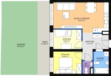 3 pokoje, mieszkanie 56,60 m², parter, oferta nr 46, InPark, Łódź, Bałuty, ul. Emilii Plater / ul. Górnicza