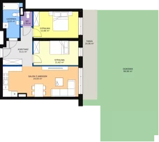 3 pokoje, mieszkanie 65,53 m², parter, oferta nr 120, InPark, Łódź, Bałuty, ul. Emilii Plater / ul. Górnicza