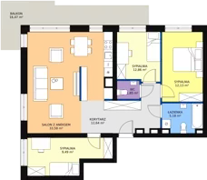 4 pokoje, mieszkanie 88,43 m², piętro 4, oferta nr 159, InPark, Łódź, Bałuty, ul. Emilii Plater / ul. Górnicza